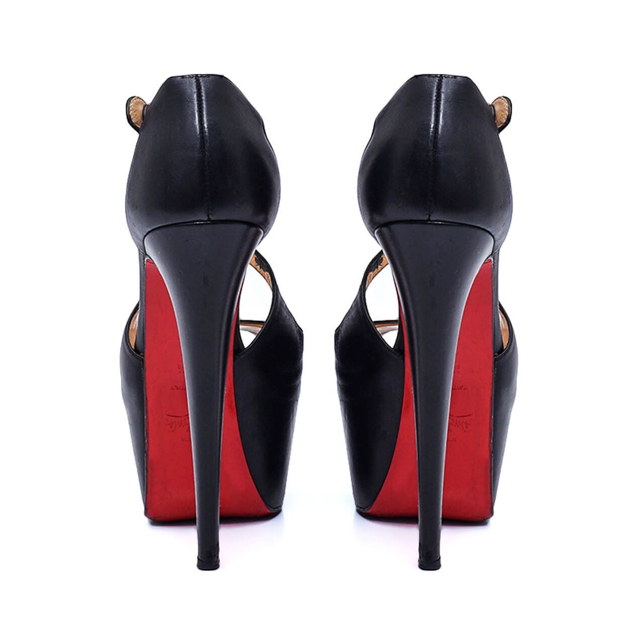 Christian Louboutin - Black Leather Exogona Platform Pumps 39.5